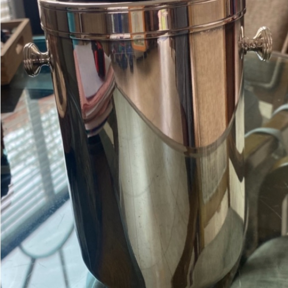 Elegant Silver Ice Bucket with Handles